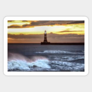 Roker pier and lighthouse sunrise Sticker